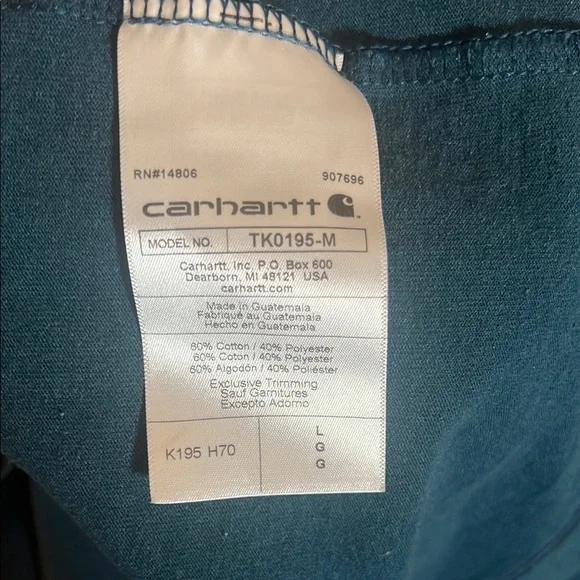 Carhartt Men’s Blue and Yellow Short Sleeve Tee Size Large - Picture 6 of 7